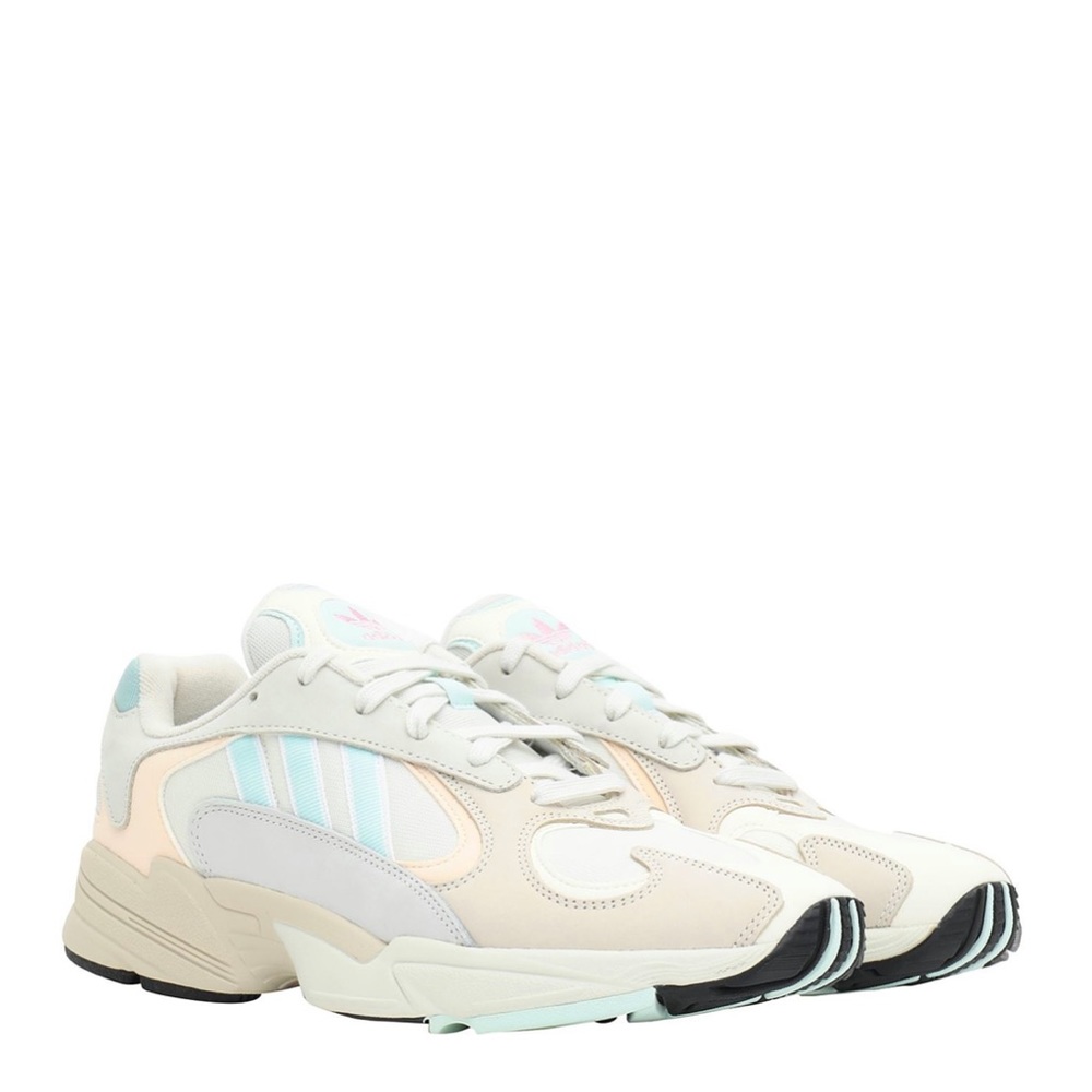 white Yung 1 ice mint leather low-top sneakers
